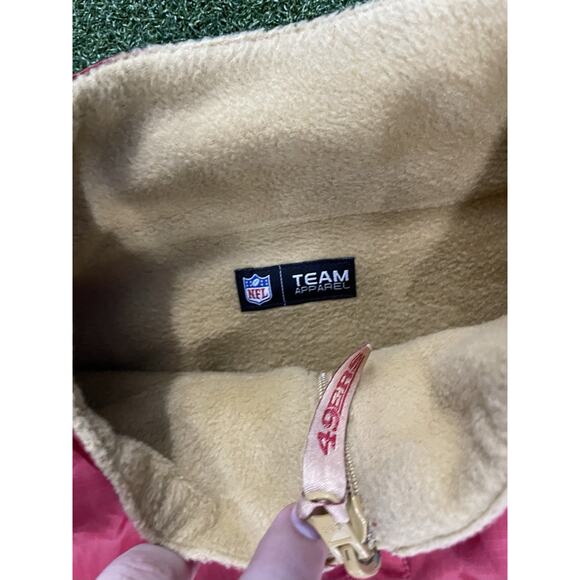 Vintage NFL San Francisco 49ers Red Gold Reversible Jacket XL Pullover - Picture 3 of 5